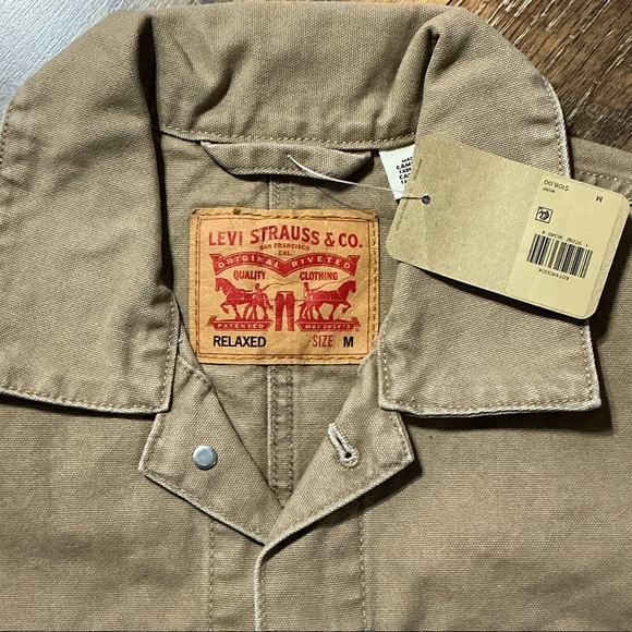 Levi's Broadway Engineer Coat - Beige Canvas Chore Jacket NWT - Medium - Picture 2 of 10